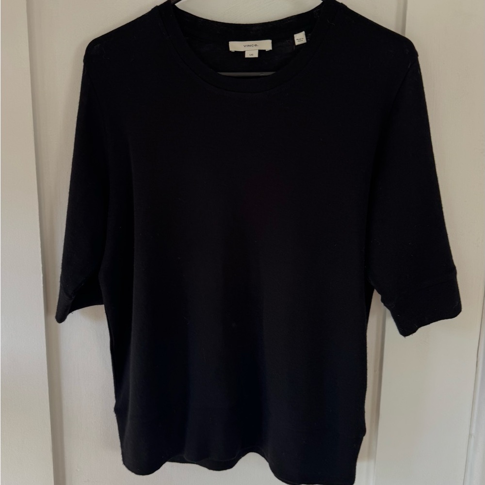 Vince Black Crew Neck Sweater, Size L